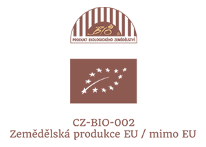 Produkt ekologického zemědělství.<br>CZ-BIO-002<br>Zemědělská produkce EU / mimo EU.